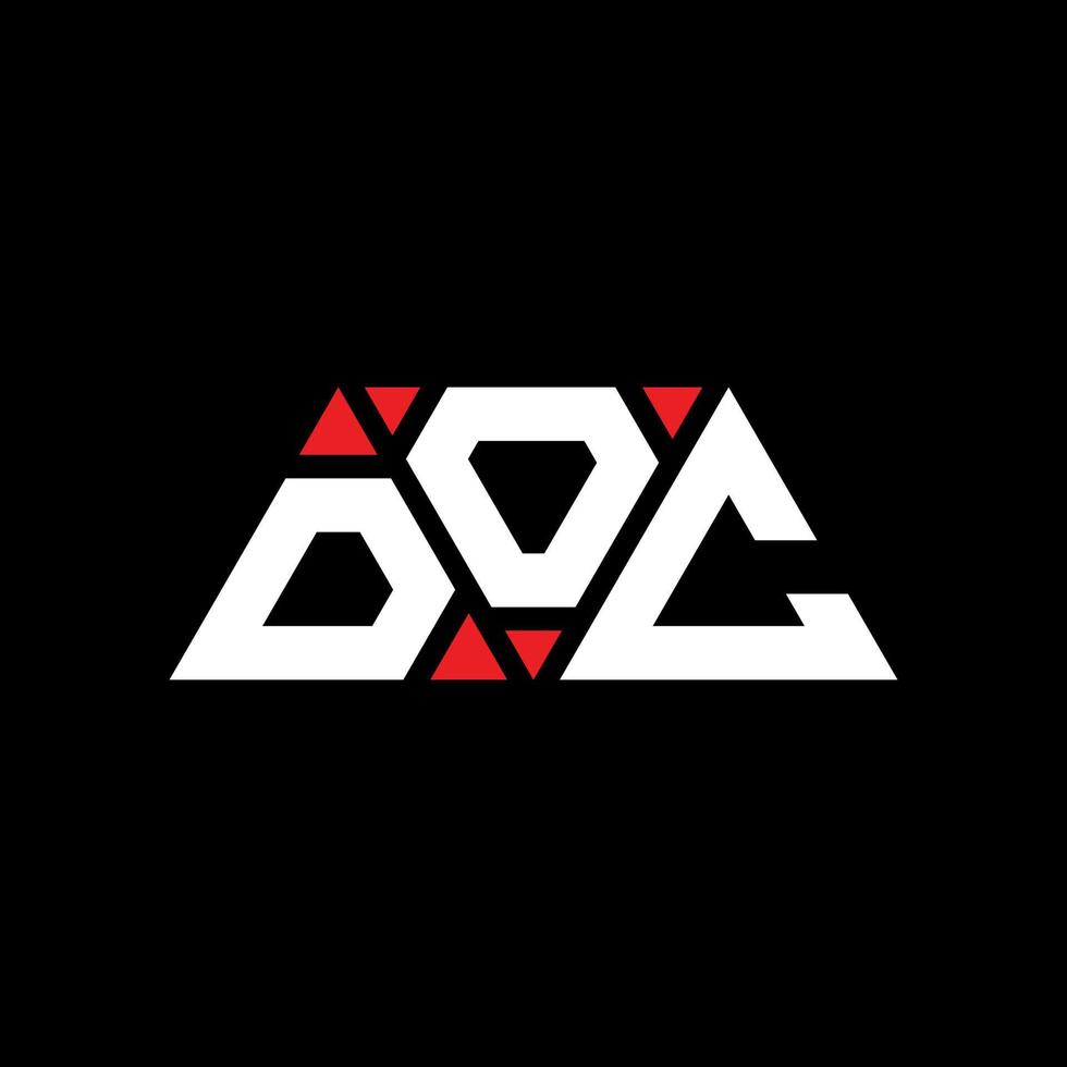 doc driehoek brief logo ontwerp met driehoekige vorm. doc driehoek logo ontwerp monogram. doc driehoek vector logo sjabloon met rode kleur. doc driehoekig logo eenvoudig, elegant en luxueus logo. doc
