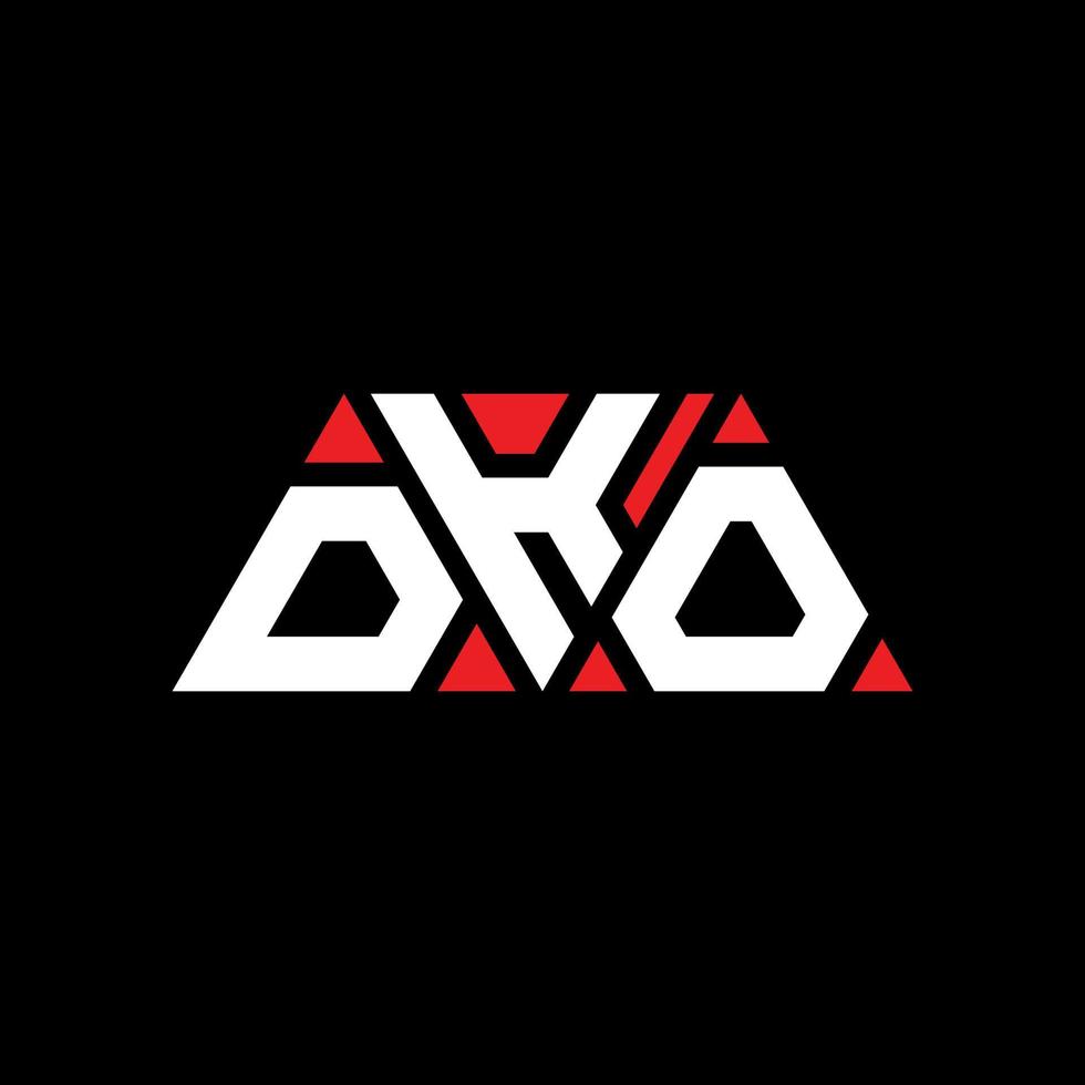 dko driehoek brief logo ontwerp met driehoekige vorm. dko driehoek logo ontwerp monogram. dko driehoek vector logo sjabloon met rode kleur. dko driehoekig logo eenvoudig, elegant en luxueus logo. dko