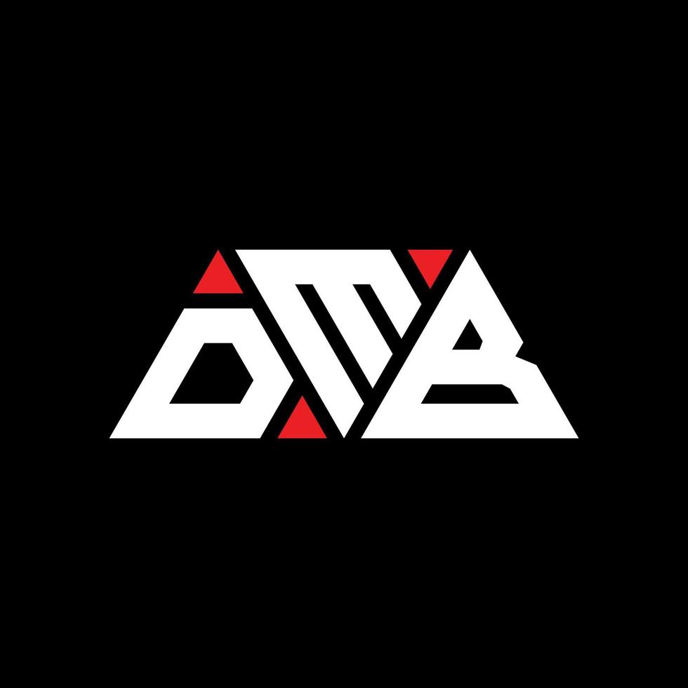 dmb driehoek brief logo ontwerp met driehoekige vorm. dmb driehoek logo ontwerp monogram. dmb driehoek vector logo sjabloon met rode kleur. dmb driehoekig logo eenvoudig, elegant en luxueus logo. dmb