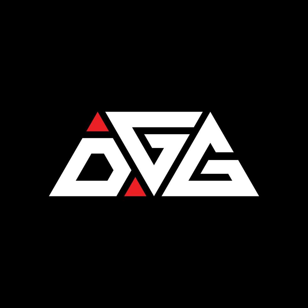 dgg driehoek brief logo ontwerp met driehoekige vorm. dgg driehoek logo ontwerp monogram. dgg driehoek vector logo sjabloon met rode kleur. dgg driehoekig logo eenvoudig, elegant en luxueus logo. dgg