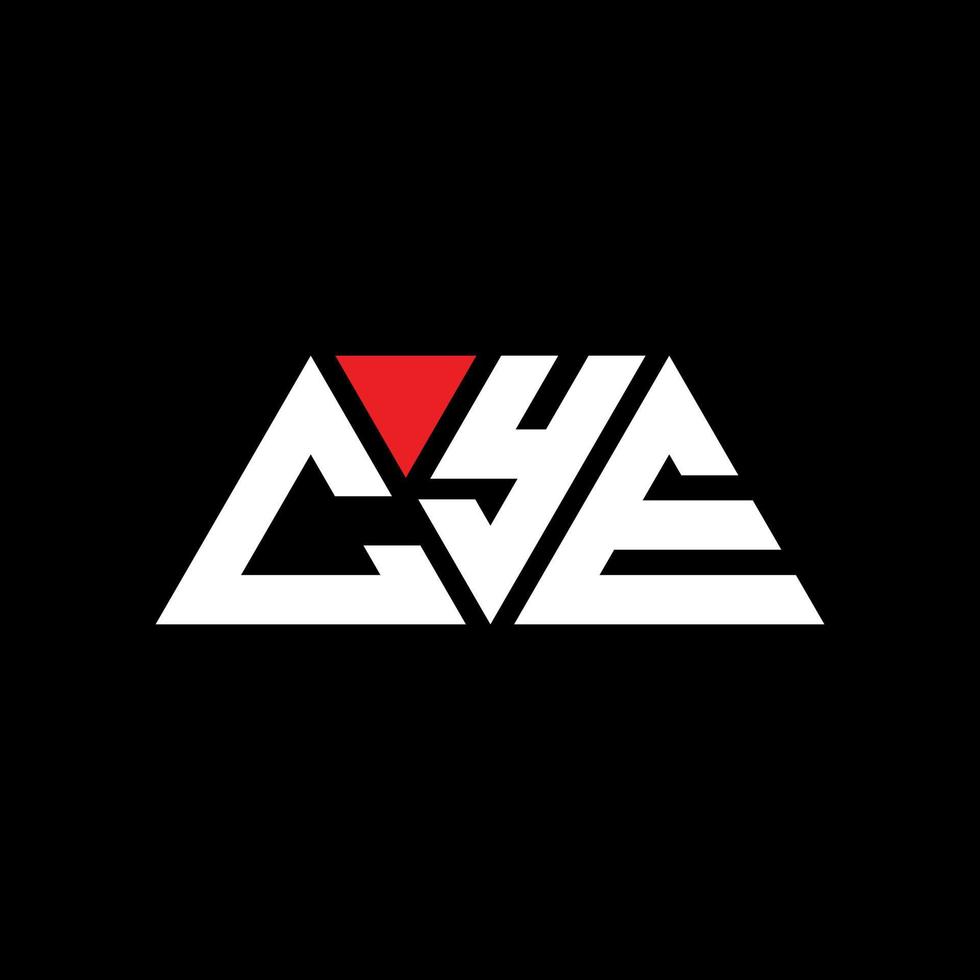 cye driehoek brief logo ontwerp met driehoekige vorm. cye driehoek logo ontwerp monogram. cye driehoek vector logo sjabloon met rode kleur. cye driehoekig logo eenvoudig, elegant en luxueus logo. cye