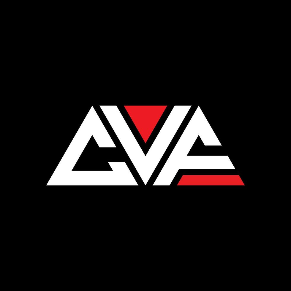 cvf driehoek brief logo ontwerp met driehoekige vorm. cvf driehoek logo ontwerp monogram. cvf driehoek vector logo sjabloon met rode kleur. cvf driehoekig logo eenvoudig, elegant en luxueus logo. cvf