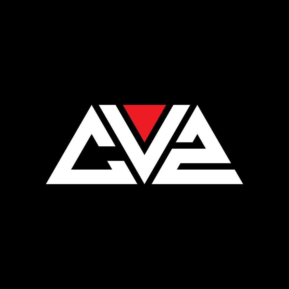 cvz driehoek brief logo ontwerp met driehoekige vorm. cvz driehoek logo ontwerp monogram. cvz driehoek vector logo sjabloon met rode kleur. cvz driehoekig logo eenvoudig, elegant en luxueus logo. cvz