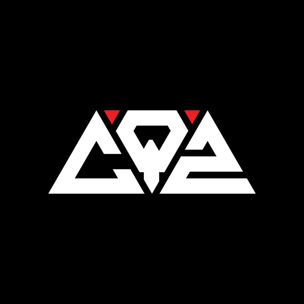 cqz driehoek letter logo ontwerp met driehoekige vorm. cqz driehoek logo ontwerp monogram. cqz driehoek vector logo sjabloon met rode kleur. cqz driehoekig logo eenvoudig, elegant en luxueus logo. cqz