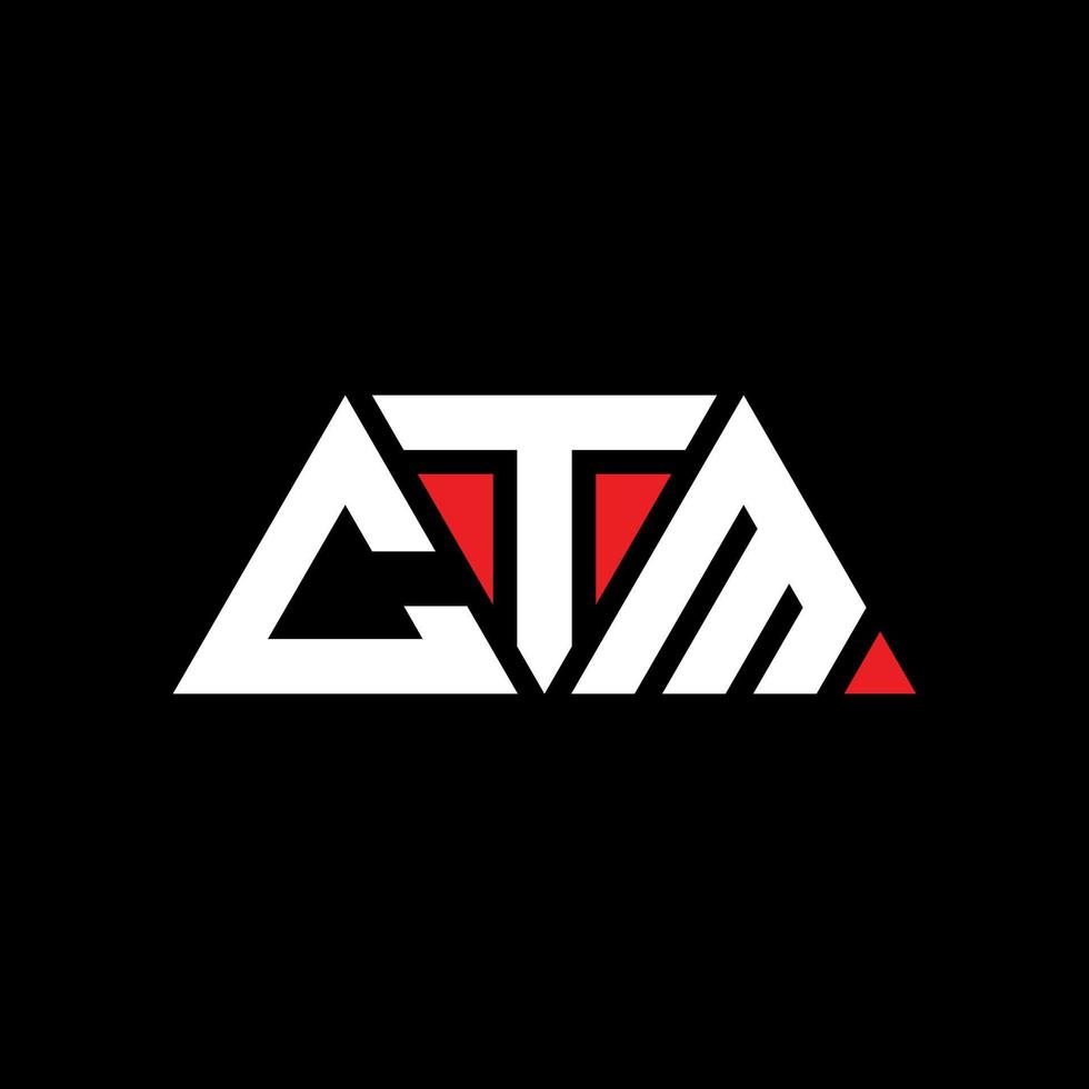 ctm driehoek brief logo ontwerp met driehoekige vorm. ctm driehoek logo ontwerp monogram. CTM driehoek vector logo sjabloon met rode kleur. ctm driehoekig logo eenvoudig, elegant en luxueus logo. ctm