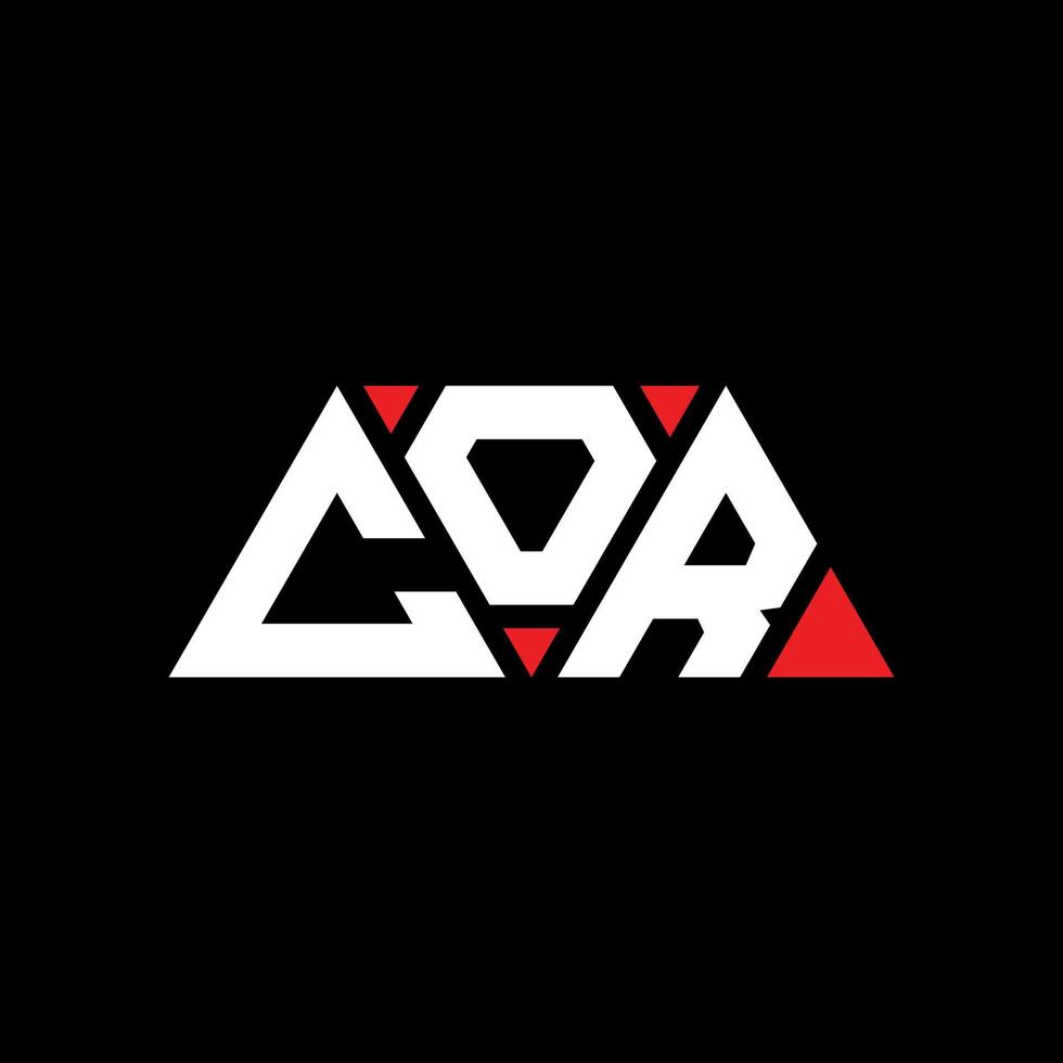 cor driehoek brief logo ontwerp met driehoekige vorm. cor driehoek logo ontwerp monogram. cor driehoek vector logo sjabloon met rode kleur. cor driehoekig logo eenvoudig, elegant en luxueus logo. cor