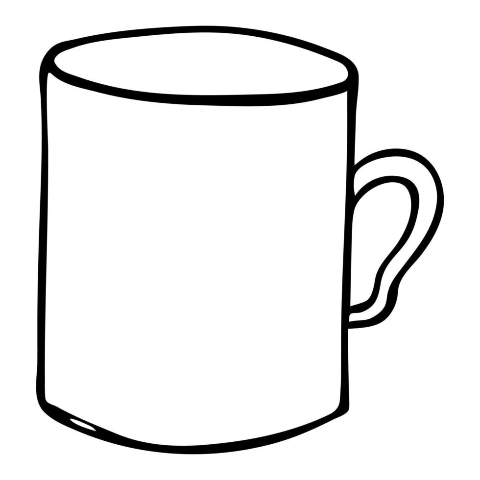 schattig kopje thee of koffie illustratie. eenvoudige mok clipart. gezellige huiskrabbel vector