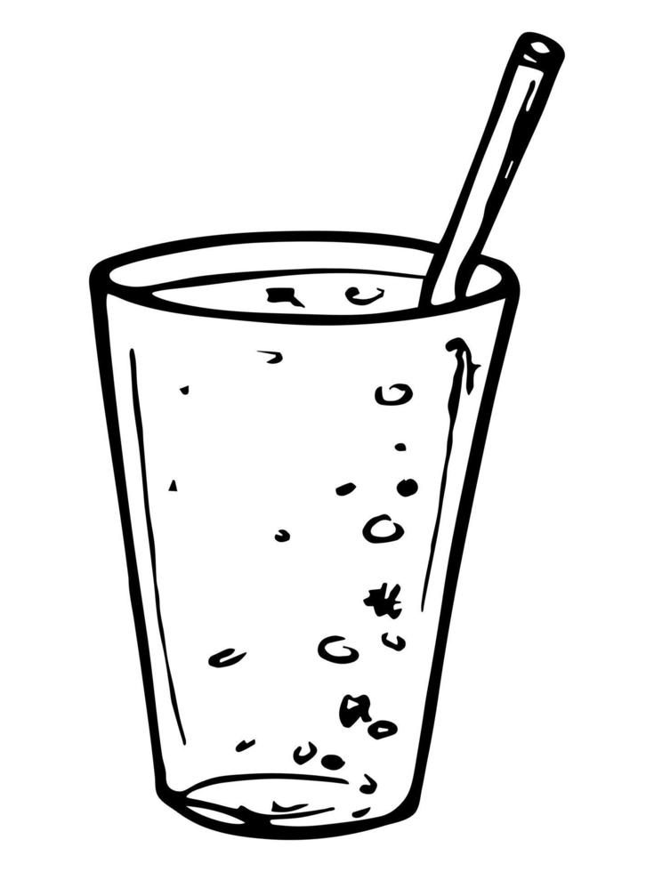 schattig kopje water, sap of frisdrank. glas illustratie. eenvoudig drankje clipart vector