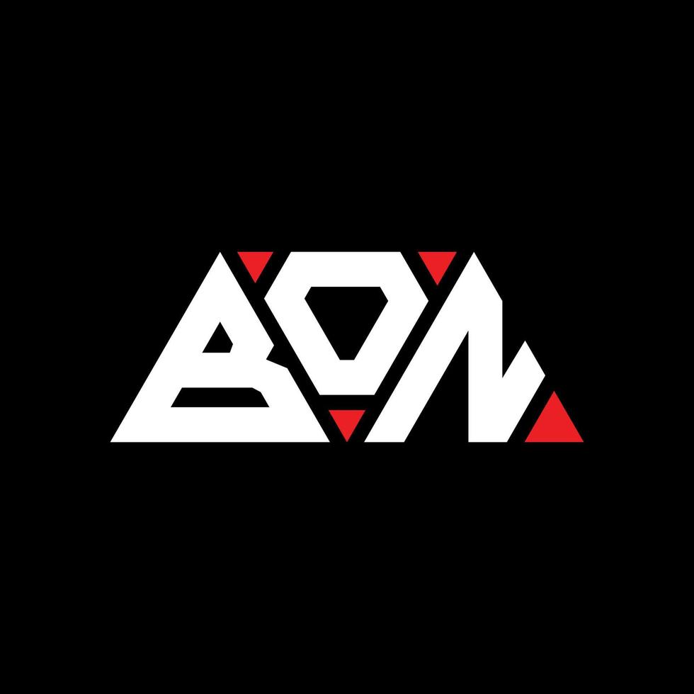 bon driehoek brief logo ontwerp met driehoekige vorm. bon driehoek logo ontwerp monogram. bon driehoek vector logo sjabloon met rode kleur. bon driehoekig logo eenvoudig, elegant en luxueus logo. bon