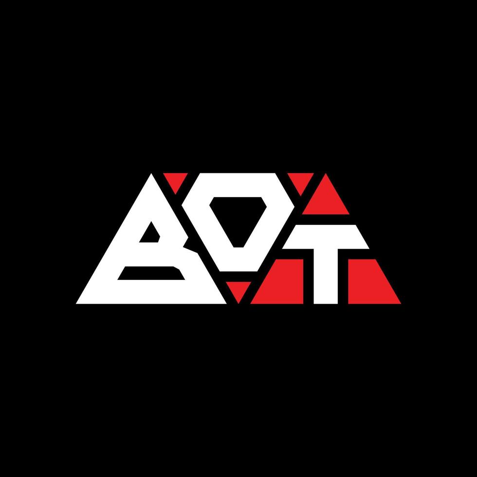 bot driehoek brief logo ontwerp met driehoekige vorm. bot driehoek logo ontwerp monogram. bot driehoek vector logo sjabloon met rode kleur. bot driehoekig logo eenvoudig, elegant en luxueus logo. bot