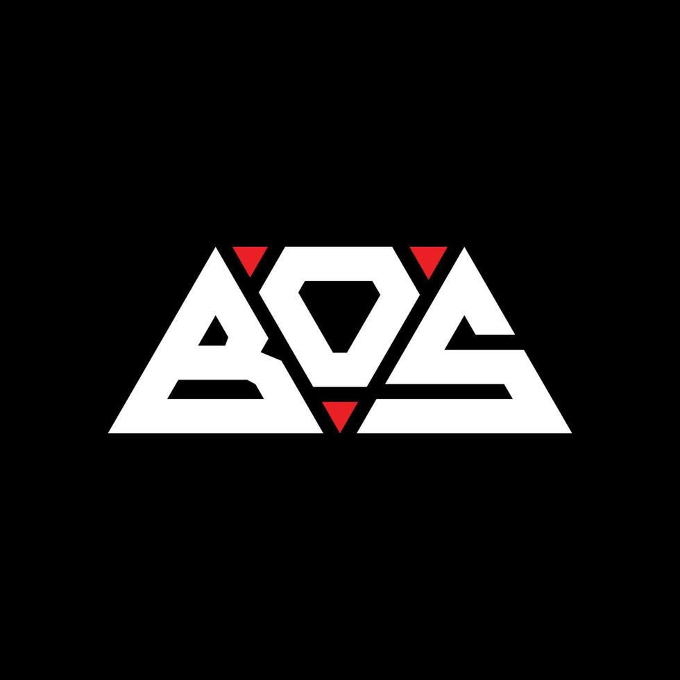 bos driehoek brief logo ontwerp met driehoekige vorm. bos driehoek logo ontwerp monogram. bos driehoek vector logo sjabloon met rode kleur. bos driehoekig logo eenvoudig, elegant en luxueus logo. baas