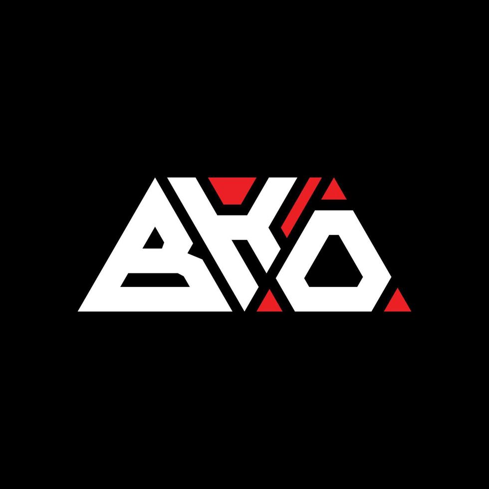 bko driehoek brief logo ontwerp met driehoekige vorm. bko driehoek logo ontwerp monogram. bko driehoek vector logo sjabloon met rode kleur. bko driehoekig logo eenvoudig, elegant en luxueus logo. bko
