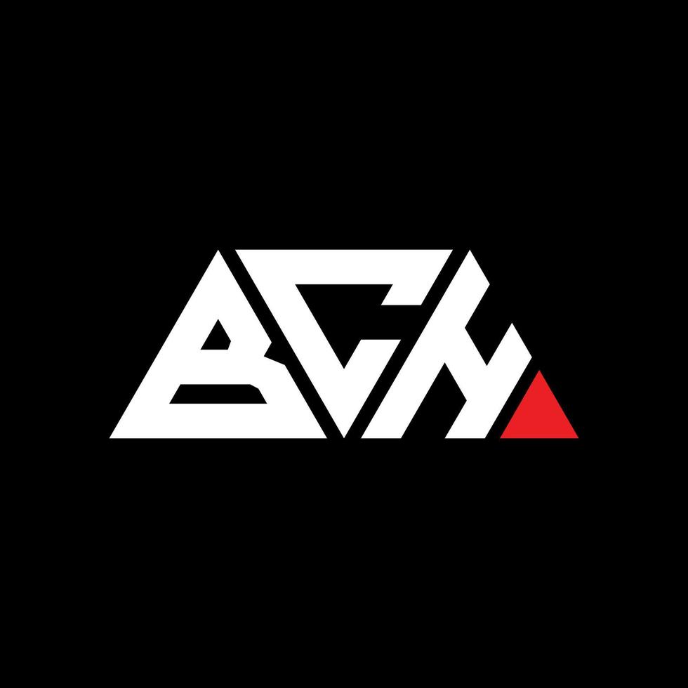 bch driehoek brief logo ontwerp met driehoekige vorm. bch driehoek logo ontwerp monogram. bch driehoek vector logo sjabloon met rode kleur. bch driehoekig logo eenvoudig, elegant en luxueus logo. bch