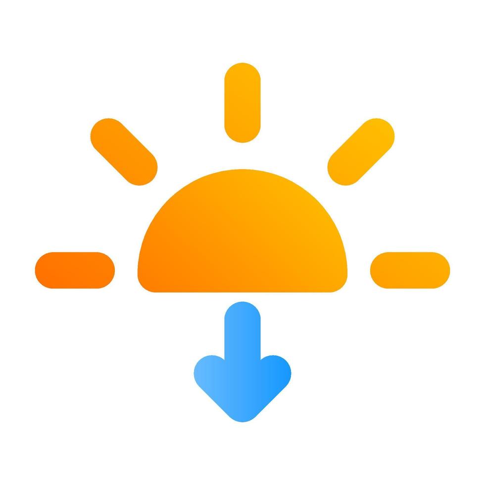 zonsondergang bord met plat pictogram vector