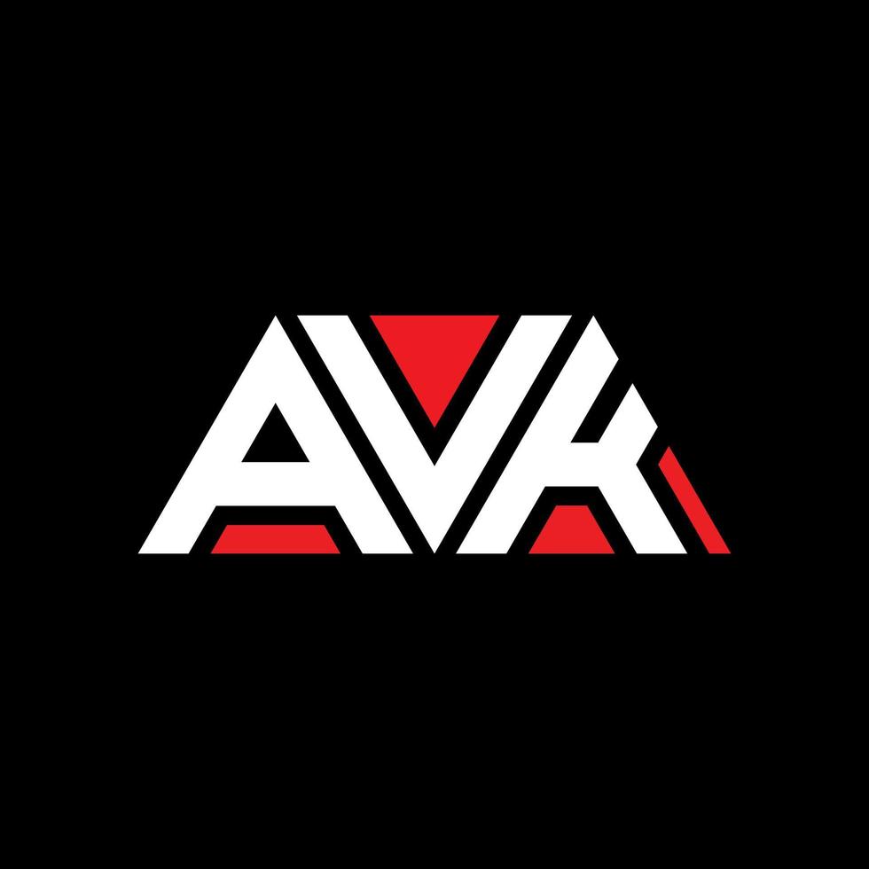 avk driehoek brief logo ontwerp met driehoekige vorm. avk driehoek logo ontwerp monogram. avk driehoek vector logo sjabloon met rode kleur. avk driehoekig logo eenvoudig, elegant en luxueus logo. avk