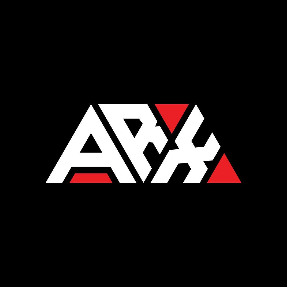 arx driehoek brief logo ontwerp met driehoekige vorm. arx driehoek logo ontwerp monogram. arx driehoek vector logo sjabloon met rode kleur. arx driehoekig logo eenvoudig, elegant en luxueus logo. arx