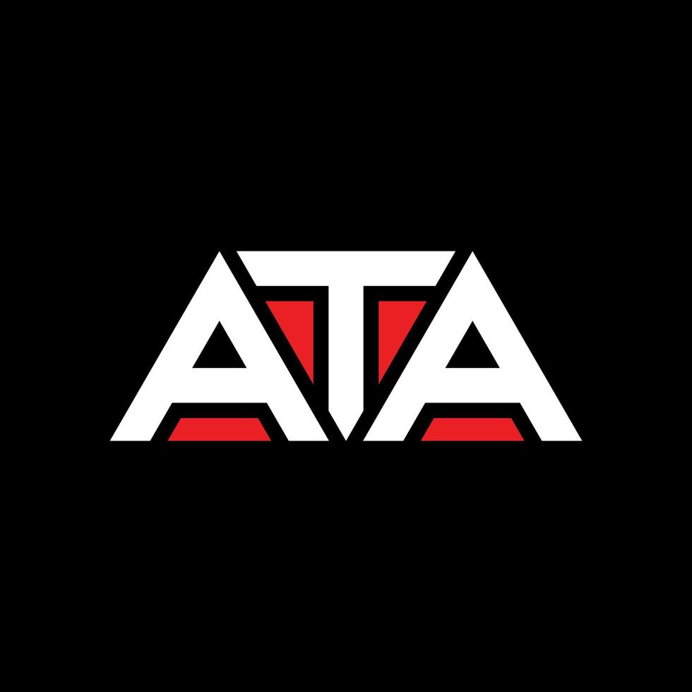 ata driehoek brief logo ontwerp met driehoekige vorm. ata driehoek logo ontwerp monogram. ata driehoek vector logo sjabloon met rode kleur. ata driehoekig logo eenvoudig, elegant en luxueus logo. ata