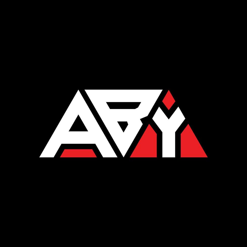 aby driehoek brief logo ontwerp met driehoekige vorm. aby driehoek logo ontwerp monogram. aby driehoek vector logo sjabloon met rode kleur. aby driehoekig logo eenvoudig, elegant en luxueus logo. aby