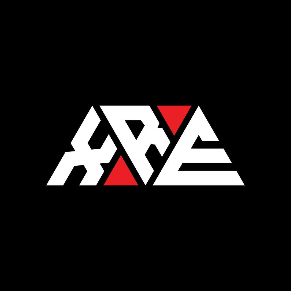 xre driehoek brief logo ontwerp met driehoekige vorm. xre driehoek logo ontwerp monogram. xre driehoek vector logo sjabloon met rode kleur. xre driehoekig logo eenvoudig, elegant en luxueus logo. xre