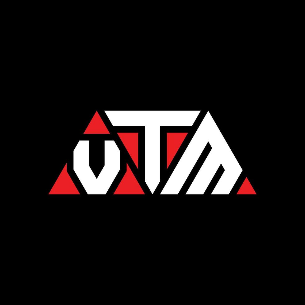 vtm driehoek brief logo ontwerp met driehoekige vorm. vtm driehoek logo ontwerp monogram. vtm driehoek vector logo sjabloon met rode kleur. vtm driehoekig logo eenvoudig, elegant en luxueus logo. vtm