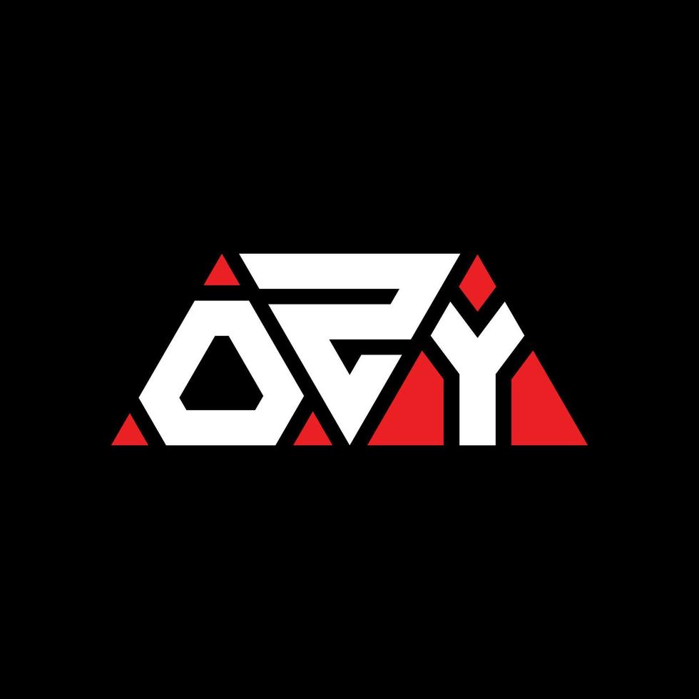 ozy driehoek letter logo ontwerp met driehoekige vorm. ozy driehoek logo ontwerp monogram. ozy driehoek vector logo sjabloon met rode kleur. ozy driehoekig logo eenvoudig, elegant en luxueus logo. ozy