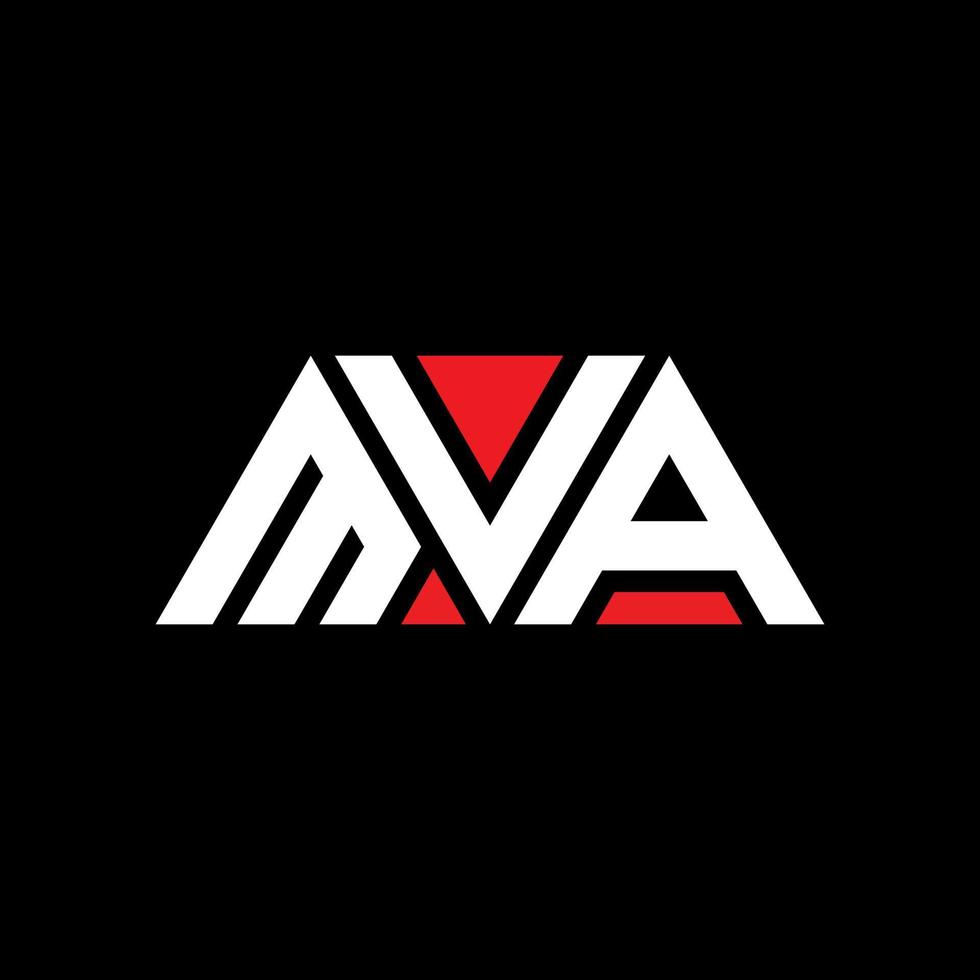 mva driehoek brief logo ontwerp met driehoekige vorm. mva driehoek logo ontwerp monogram. mva driehoek vector logo sjabloon met rode kleur. mva driehoekig logo eenvoudig, elegant en luxueus logo. mva