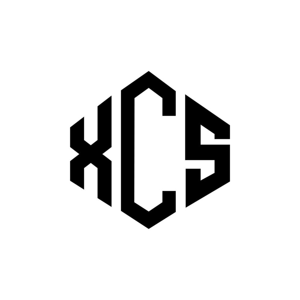 xcs letter logo-ontwerp met veelhoekvorm. xcs logo-ontwerp met veelhoek en kubusvorm. xcs zeshoek vector logo sjabloon witte en zwarte kleuren. xcs-monogram, bedrijfs- en onroerendgoedlogo.