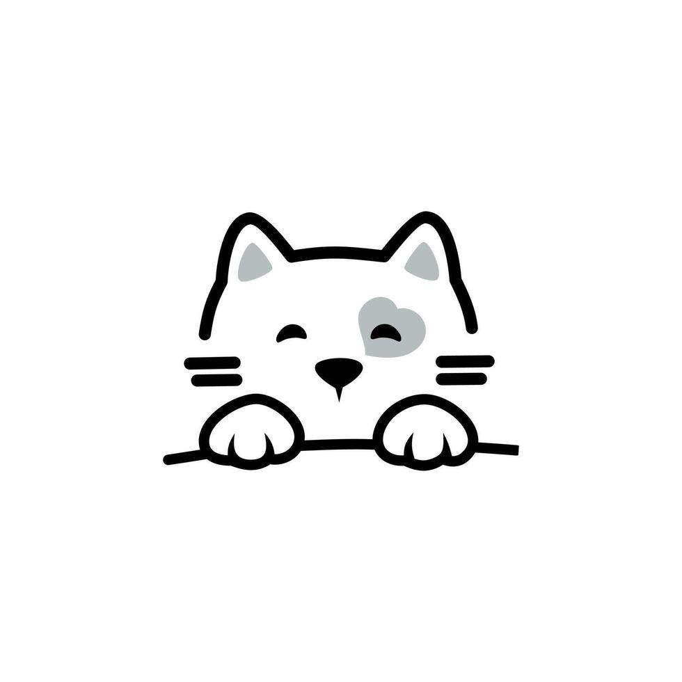 schattige kat. een schattige en schattige kattenillustratie vector