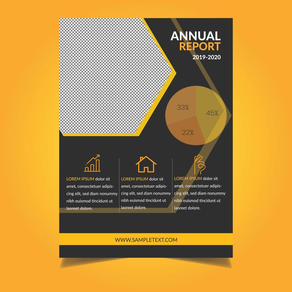jaarverslag sjabloon met zeshoek ontwerp vector