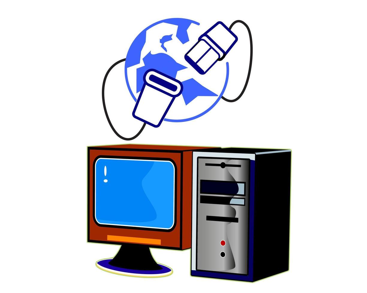 computer monitor internet vector