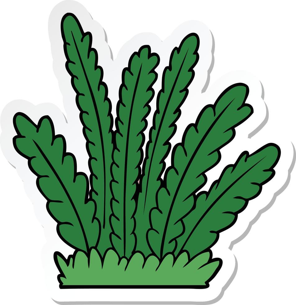 sticker van een cartoon die planten kweekt vector