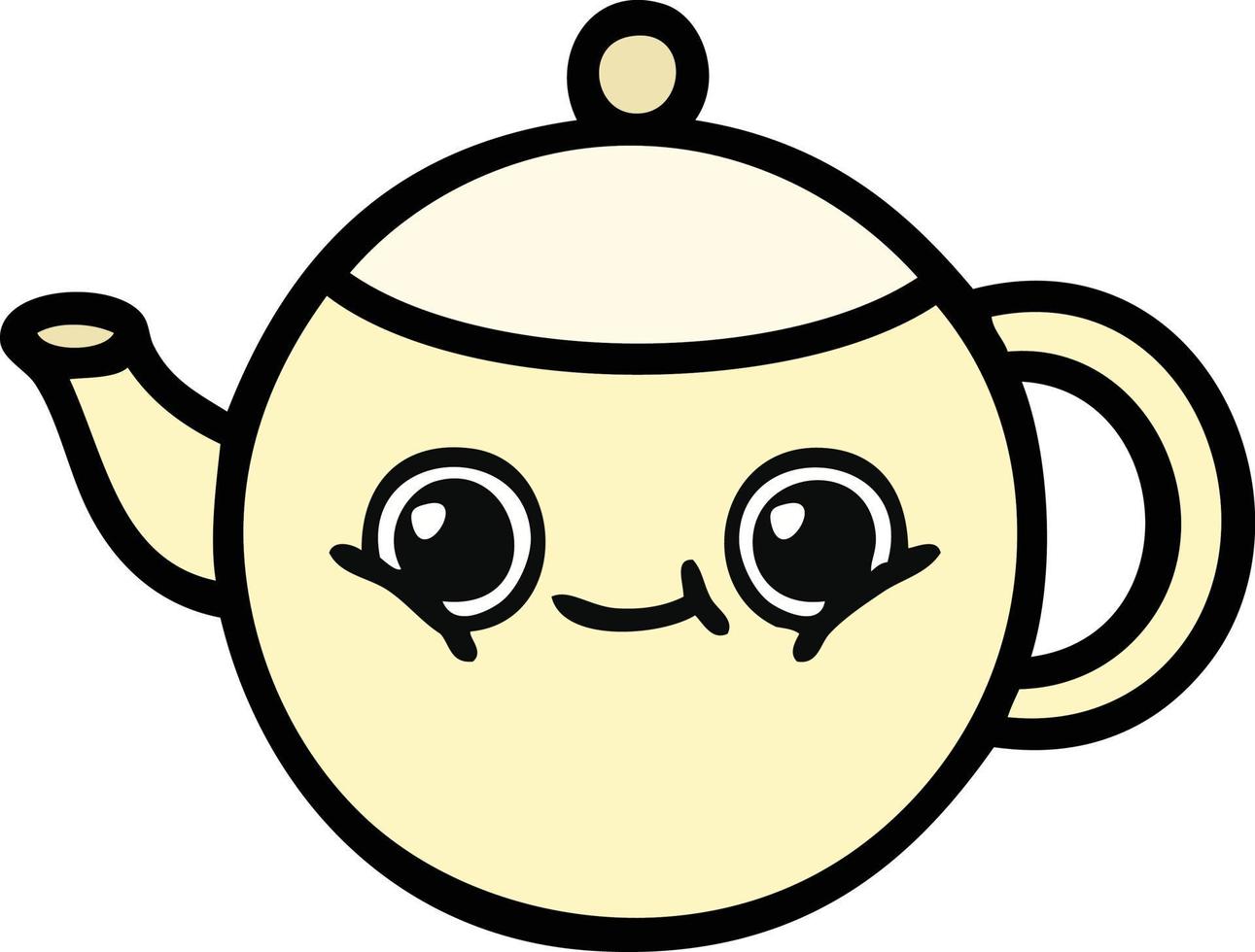 leuke cartoon theepot vector