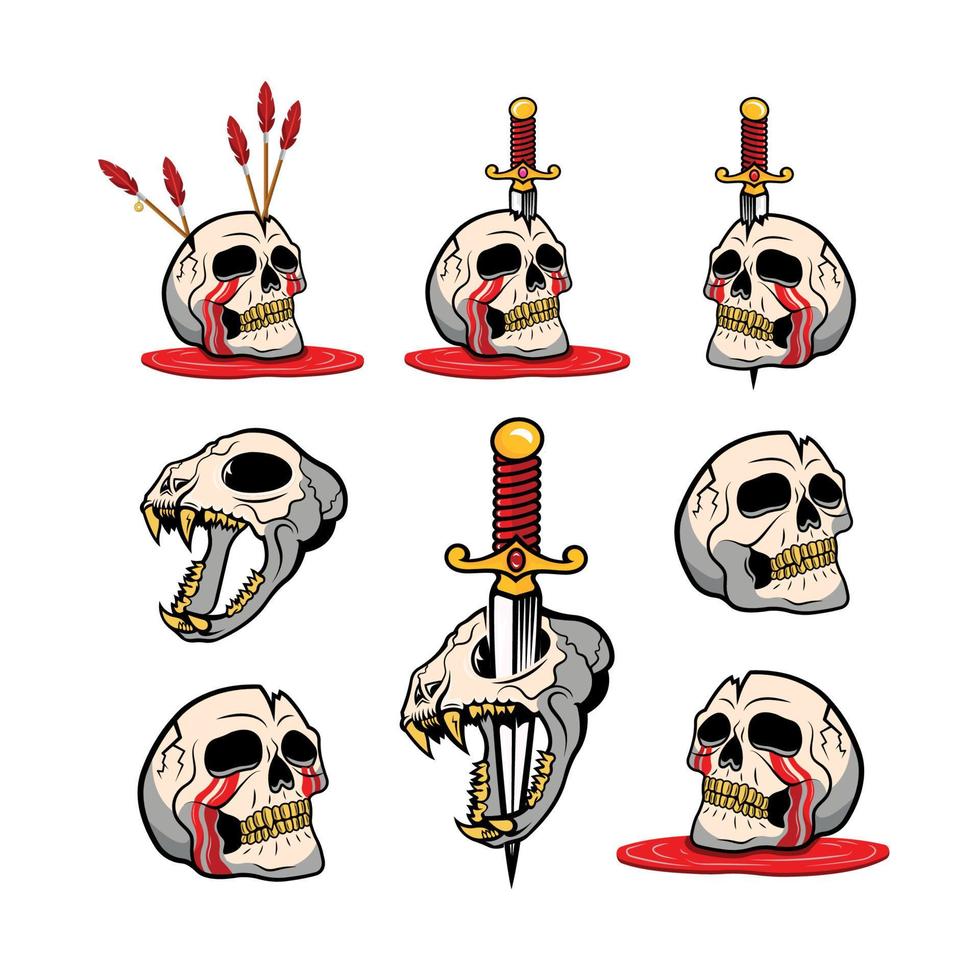 illustraties van de schedels vector