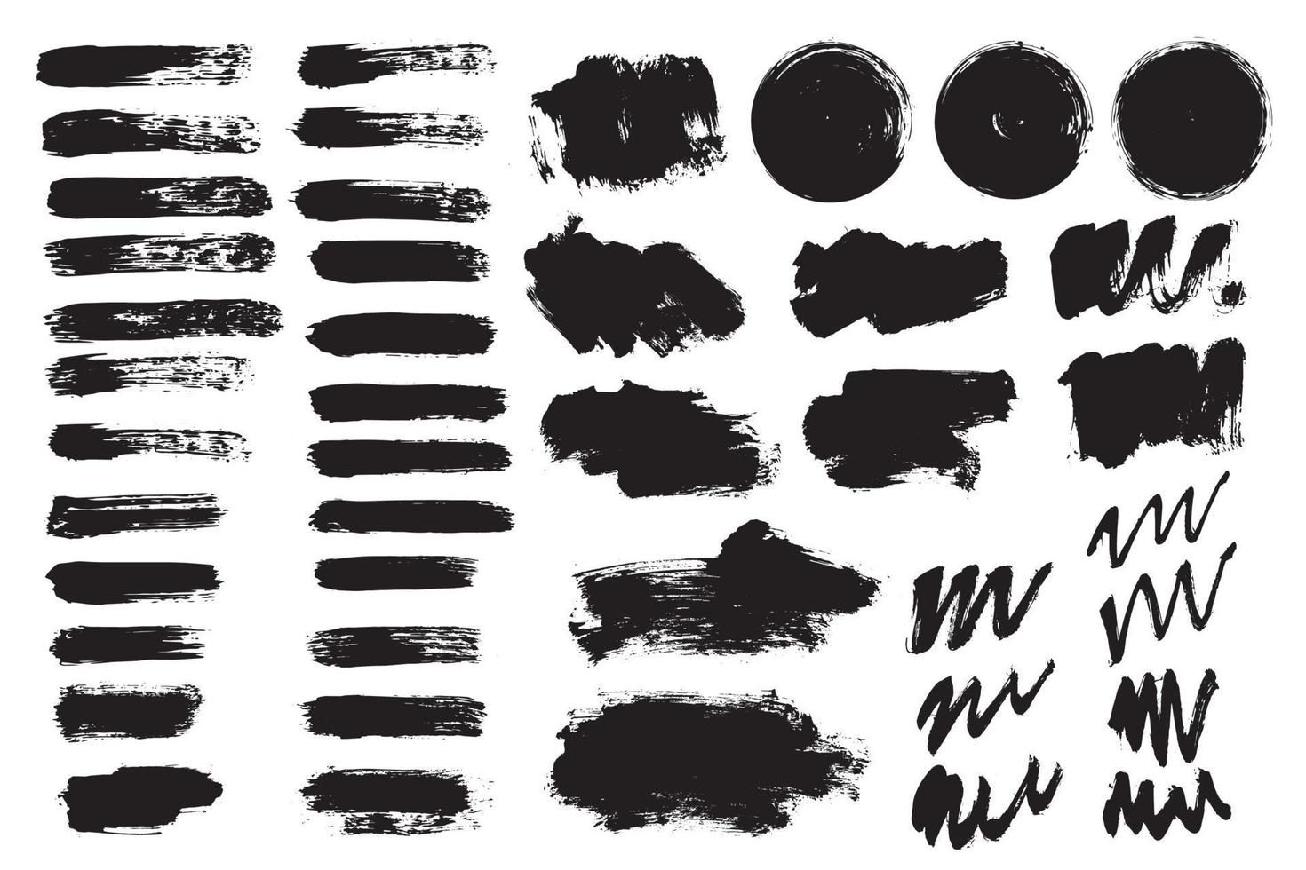 vector collectie zwarte verf penseel strock. tekstvakken voor bannerontwerp.