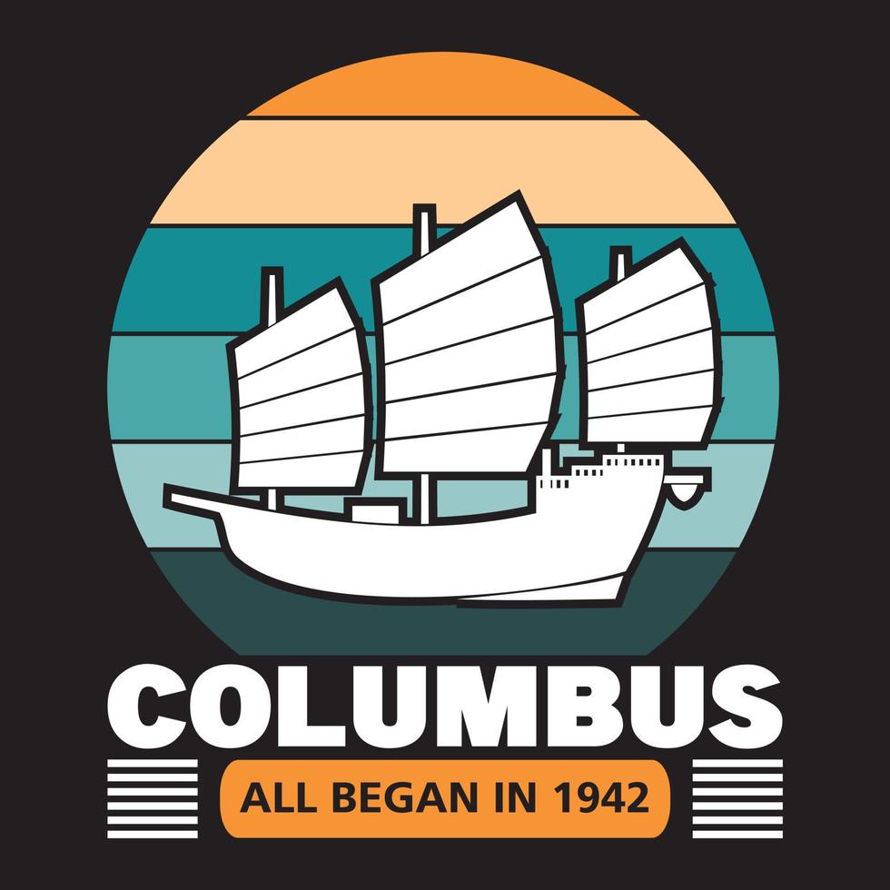 columbus dag t-shirt ontwerp vector