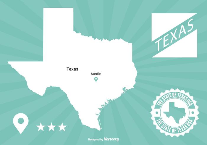 Texas Kaart Illustratie vector