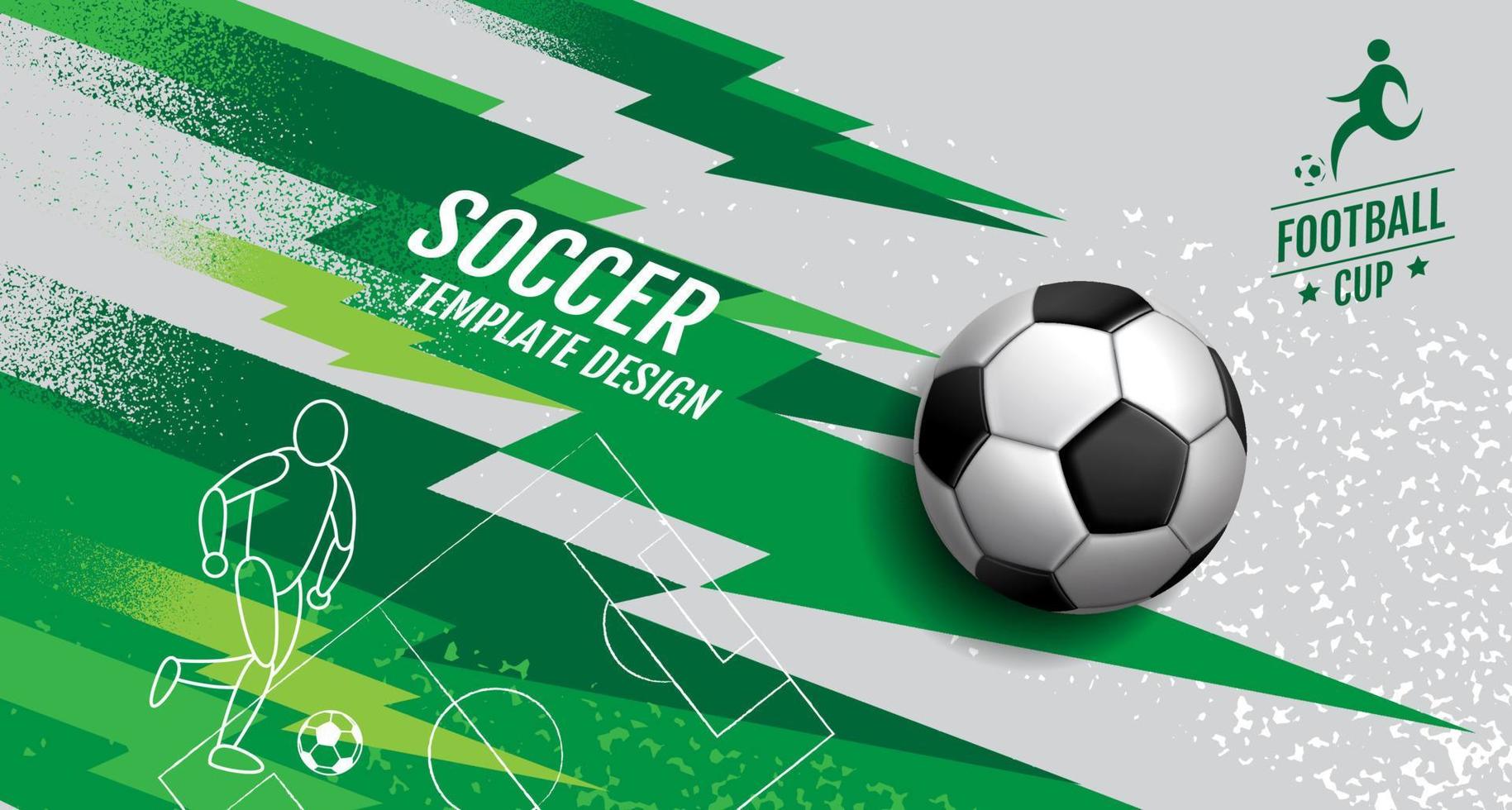 voetbal sjabloonontwerp, voetbalbanner, sportlay-outontwerp, vectorillustratie vector