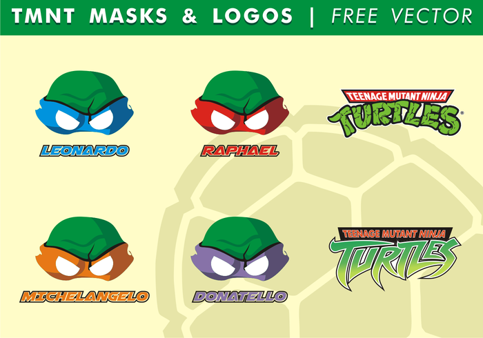 TMNT Maskers & Logos Gratis Vector