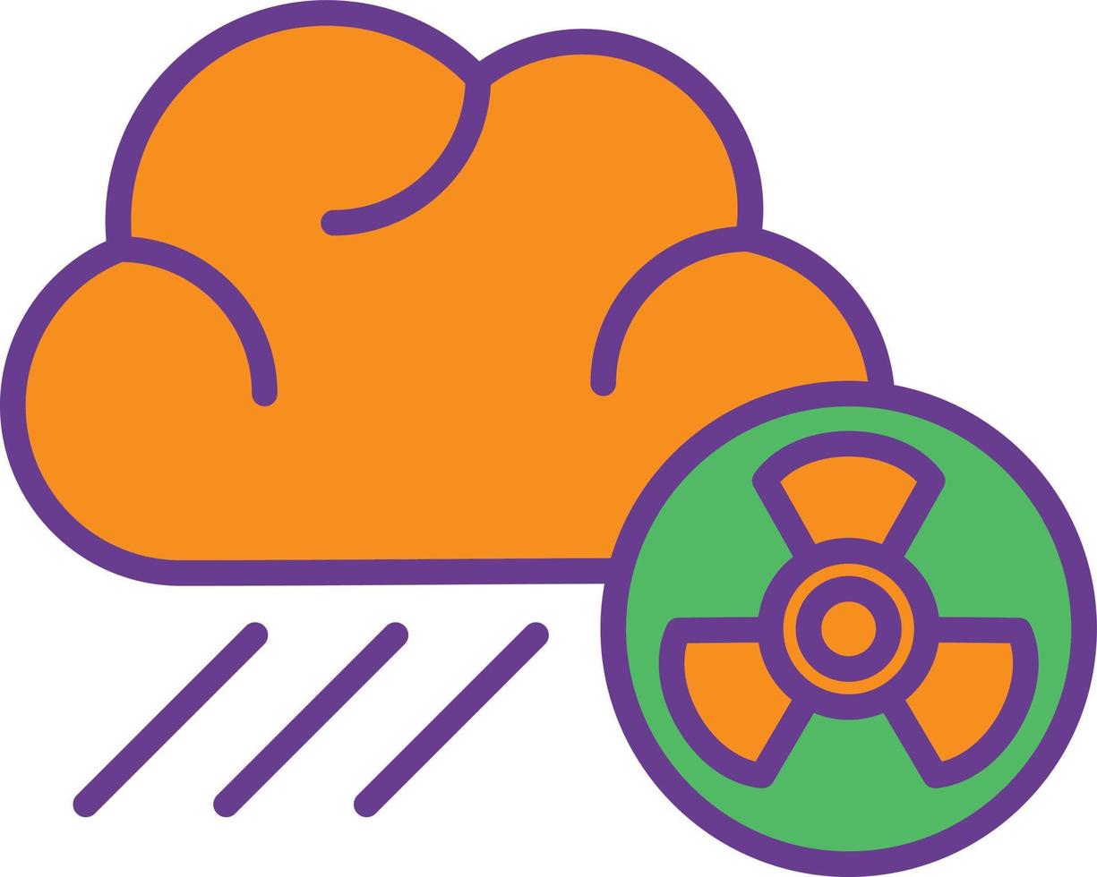 zure regen lijn gevuld twee kleuren vector