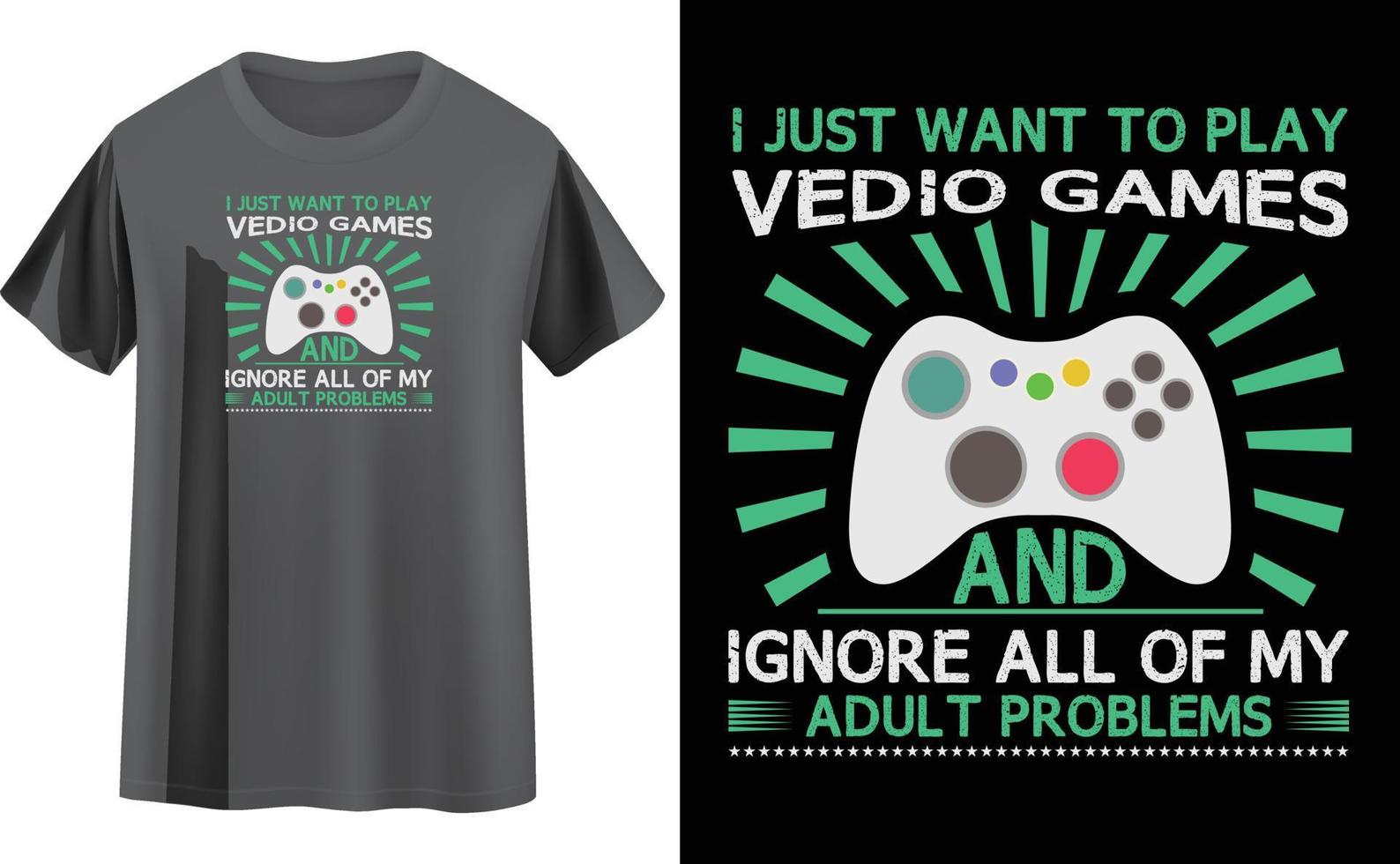 gaming t-shirt ontwerp vector