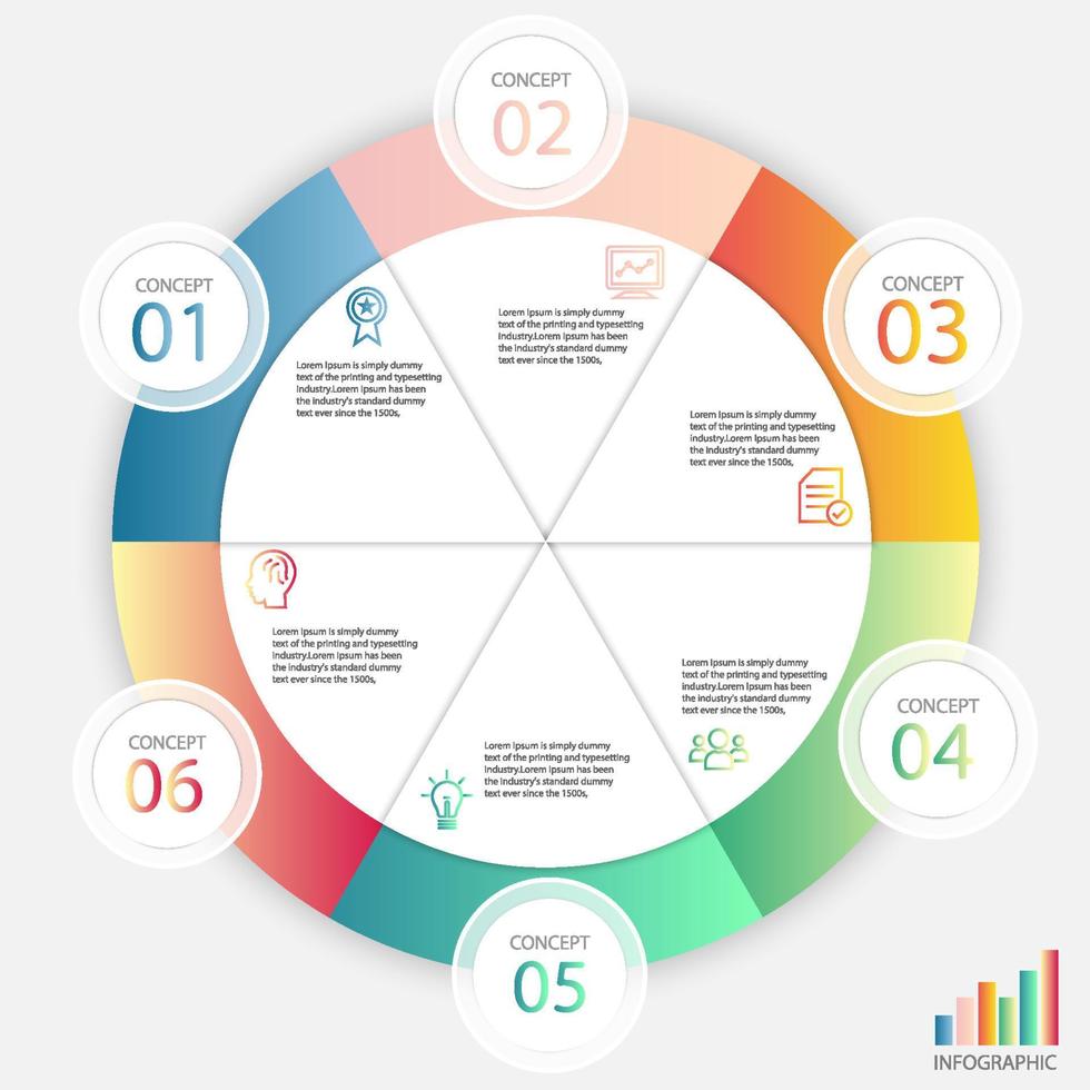 abstracte elementen infographic cirkel ring vorm gegevens vector sjabloon proces concept stap voor strategie zaken en informatie onderwijs