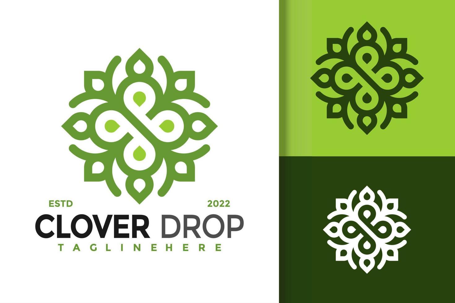 natuur klaver drop logo ontwerp, merk identiteit logo's vector, modern logo, logo ontwerpen vector illustratie sjabloon