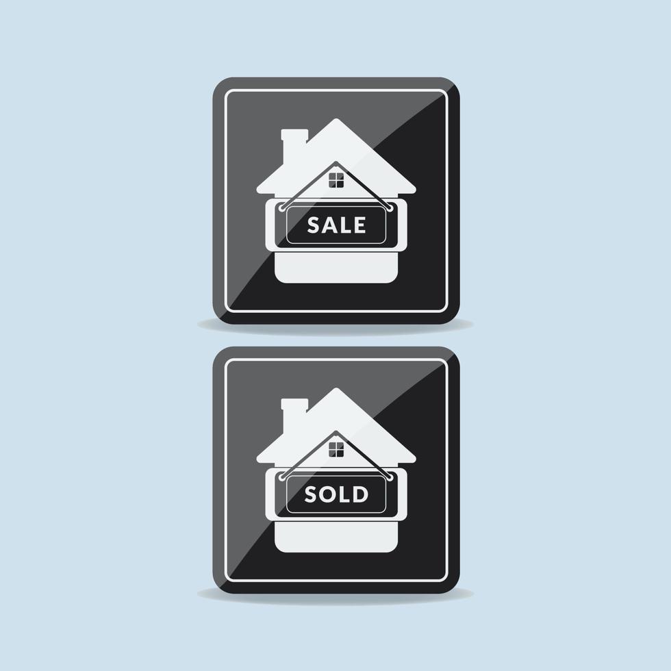 verkoop en verkocht huis teken ontwerp vectorillustratie vector