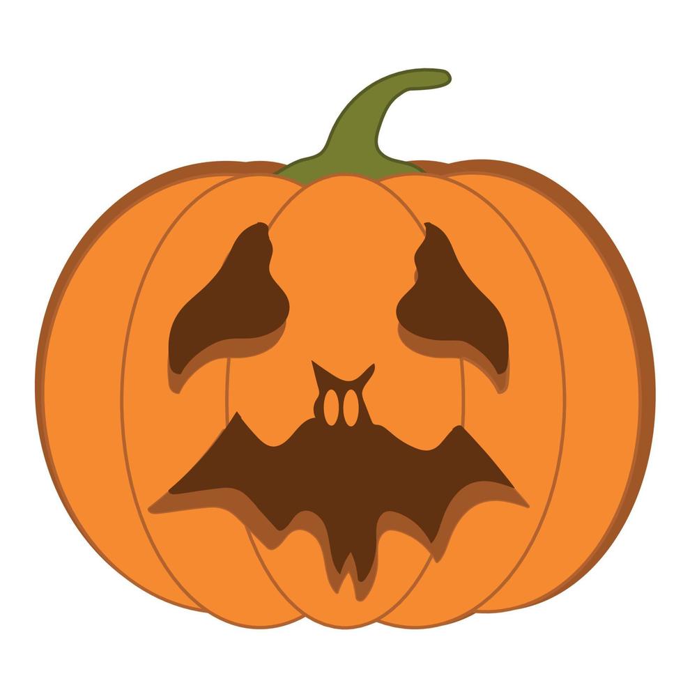 halloween pompoen pictogram. vector. herfst symbool. plat ontwerp. halloween enge pompoen met glimlach, blij gezicht. Oranje pompoen silhouet geïsoleerd op een witte achtergrond vector