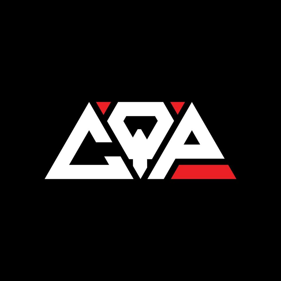 cqp driehoek brief logo ontwerp met driehoekige vorm. cqp driehoek logo ontwerp monogram. cqp driehoek vector logo sjabloon met rode kleur. cqp driehoekig logo eenvoudig, elegant en luxueus logo. cqp