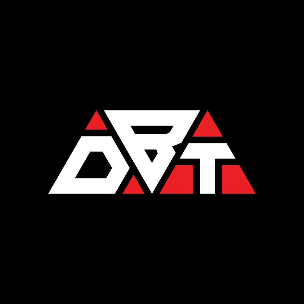 DB driehoek brief logo ontwerp met driehoekige vorm. dbt driehoek logo ontwerp monogram. DBT driehoek vector logo sjabloon met rode kleur. dbt driehoekig logo eenvoudig, elegant en luxueus logo. dbt