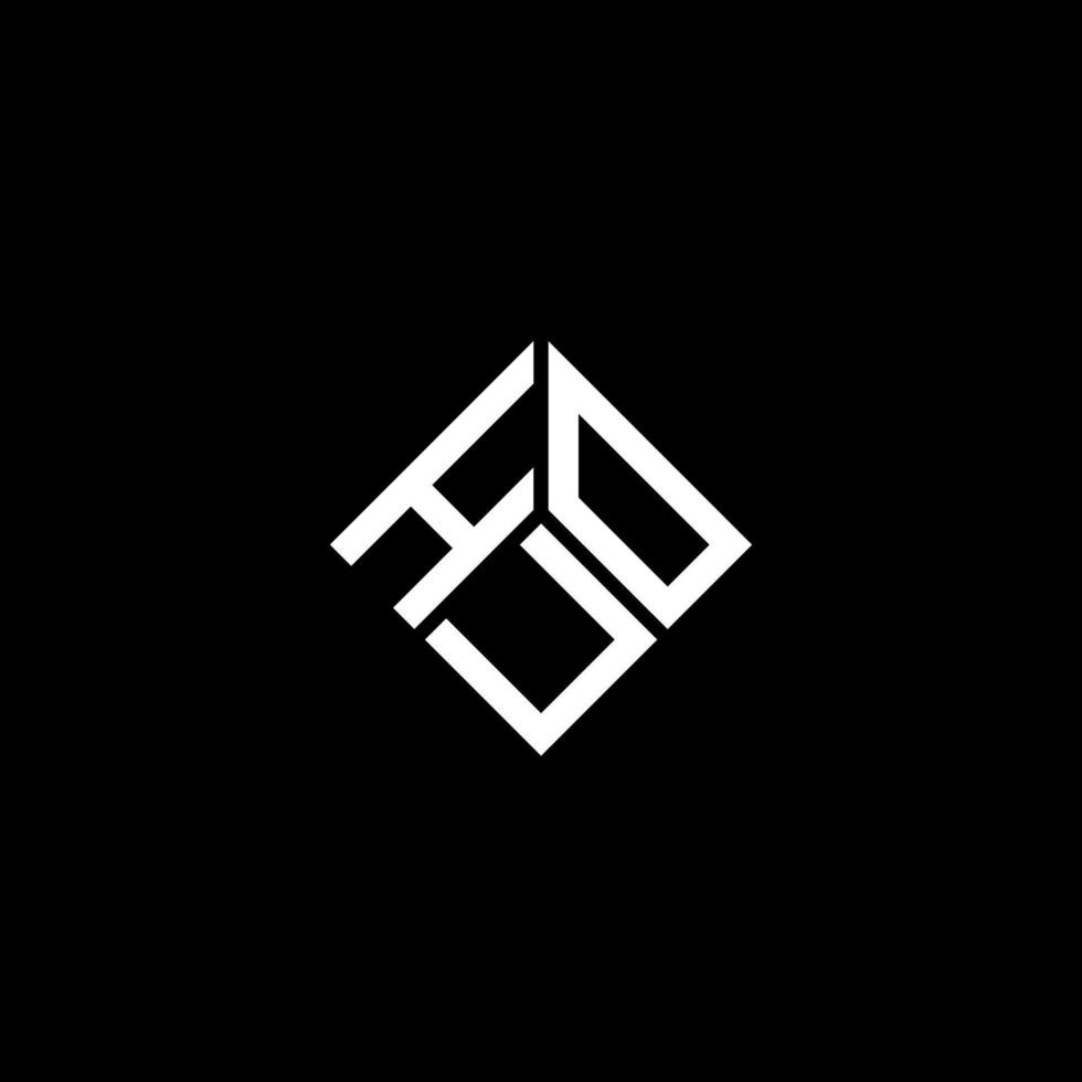 huo brief logo ontwerp op zwarte achtergrond. huo creatieve initialen brief logo concept. huo-briefontwerp. vector