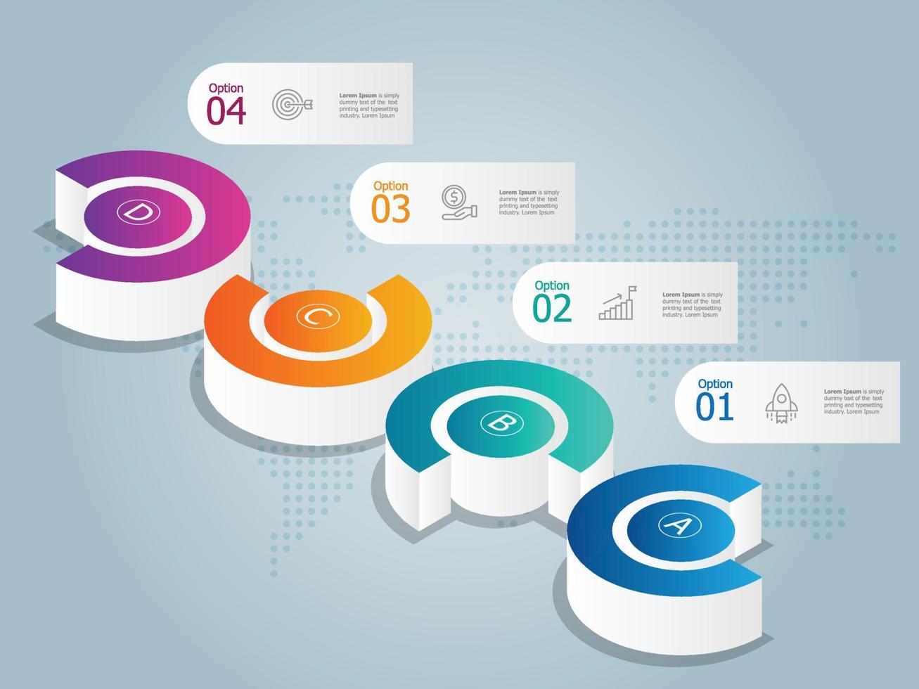 isometrische infographics tijdlijnpresentatie vector