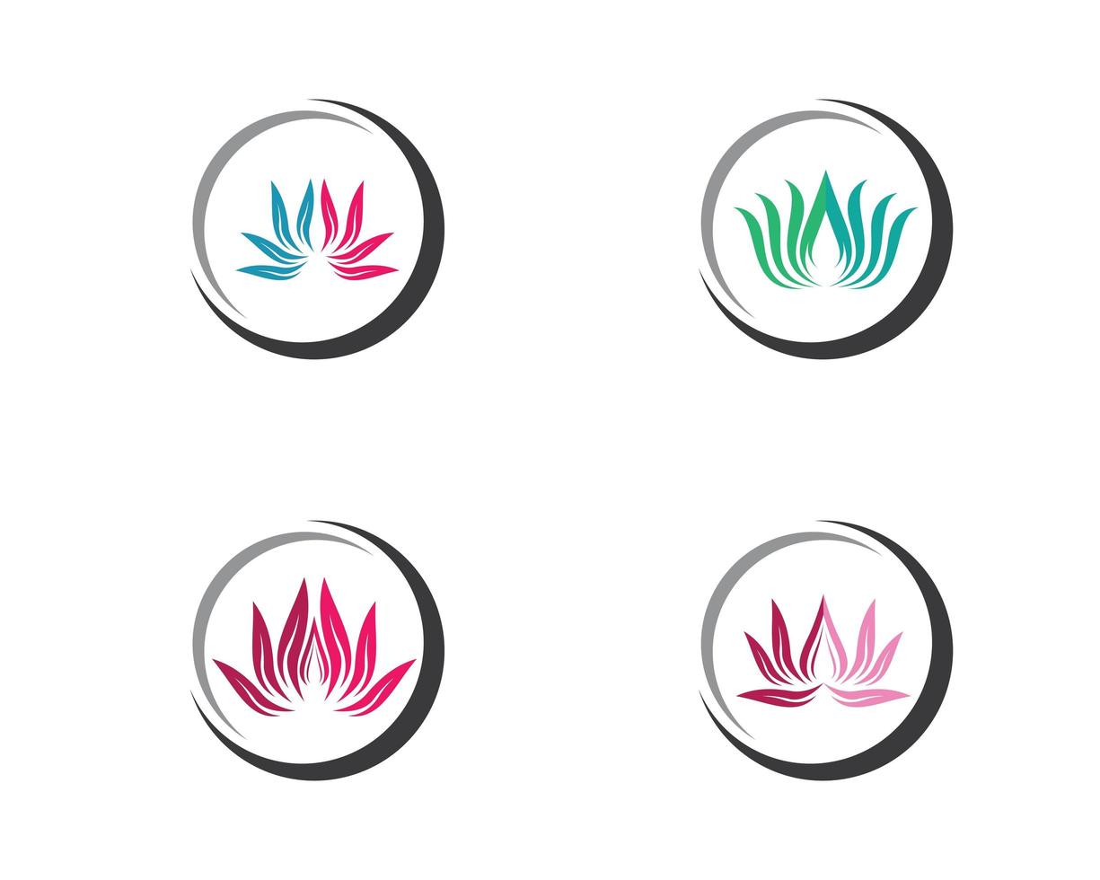 schoonheid lotusbloem logo set vector