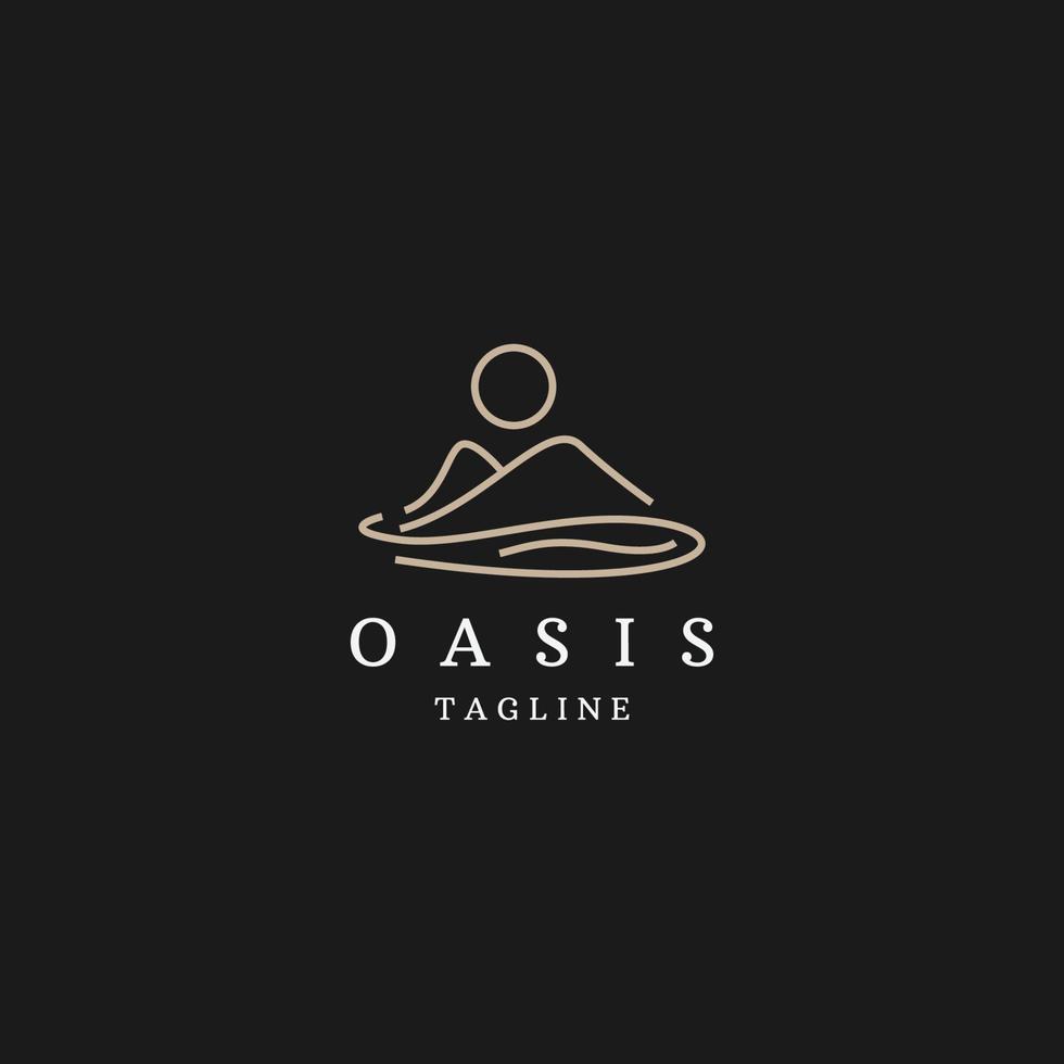 oase woestijn logo pictogram ontwerp sjabloon platte vectorillustratie vector